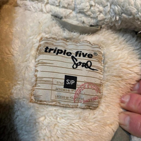 Triple Five Soul Cream Sherpa-Lined Jacket - Picture 3 of 8
